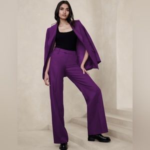 NWT! Banana Republic Deep Purple Lido Wide Leg Wool Pants - Multiple💕